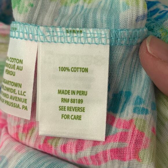 Lilly Pulitzer Etta V-Neck Tee Multi Lilly Loves DC Print Size XXS - Picture 9 of 10